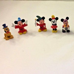 Vintage Disney Lot of 9 PVC Figures Mickey Minnie Goofy Pluto & More